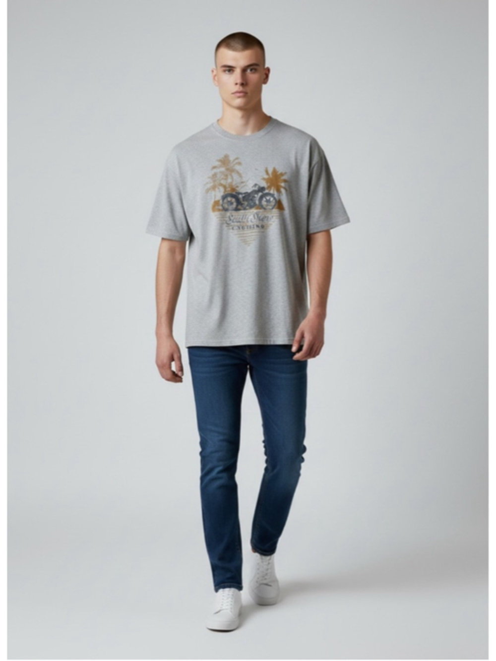 Saddlebred South Shore Cruising Motorcycle Graphic T-Shirt Gray XL